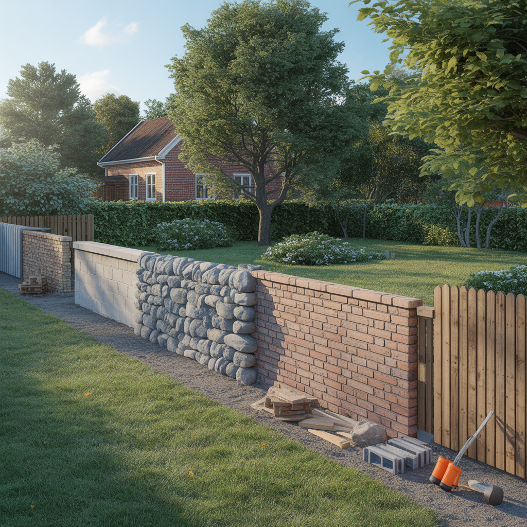 9.Bygga en mur runt tomten vilka material ar bast