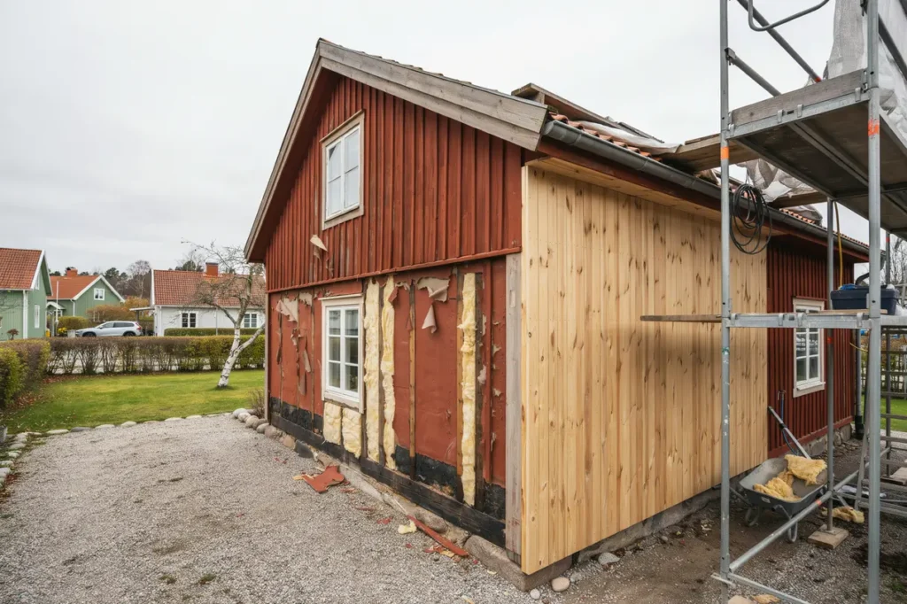 byta panel p huset tecken p r tskador kostnad och smarta val f r en h llbar fasad